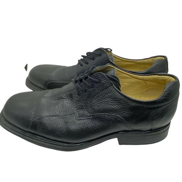Luxury Leather Oxford Shoes Studio Belvedere Men Bay Bridge Black SZ 12 EEE Wide main image 7